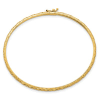 14k Polished Laser and Diamond-cut 6.15mm Fancy Design Bangle-DB763