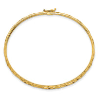14k Polished Laser and Diamond-cut 6.15mm Fancy Design Bangle-DB764