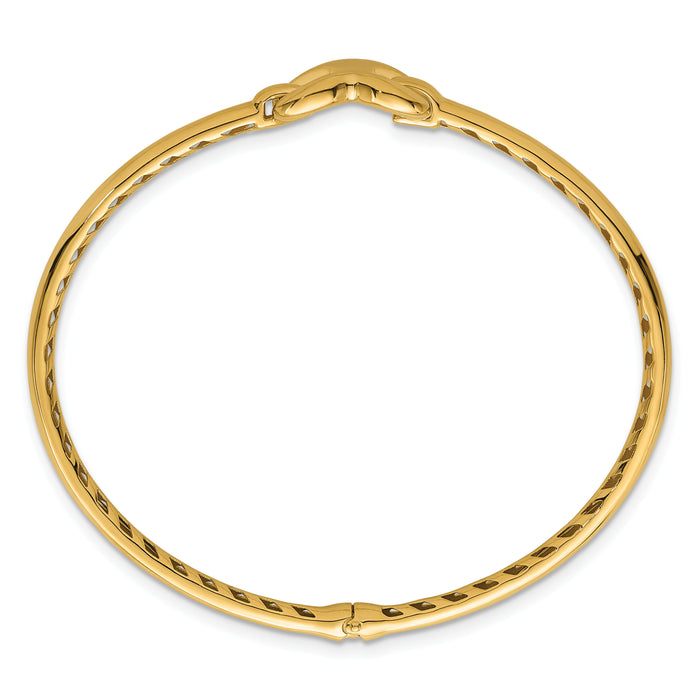 14k Polished Heart Hinged Bangle Bracelet-DB765