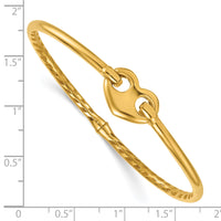 14k Polished Heart Hinged Bangle Bracelet-DB765