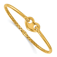 14k Polished Heart Hinged Bangle Bracelet-DB765