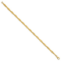 14K Polished Diamond-cut and Beaded 7 Inch Bracelet-DB769