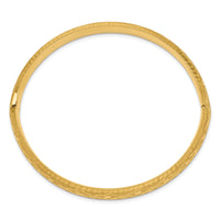 14k 5/16 Diamond-cut Fancy Hinged Bangle Bracelet-DB96