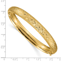 14k 5/16 Diamond-cut Fancy Hinged Bangle Bracelet-DB96