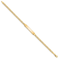 14k Semi-solid Anchor Link ID Bracelet-DCID105-7