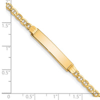 14k Semi-solid Anchor Link ID Bracelet-DCID105-7