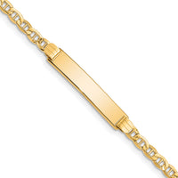 14k Semi-solid Anchor Link ID Bracelet-DCID105-8