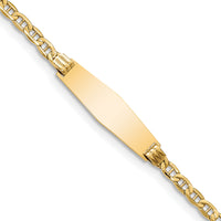 14k Semi-solid Soft Diamond Shape Anchor Link ID Bracelet-DCID105C-7
