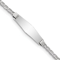 14k WG Semi-Solid Soft Diamond Shape Anchor Link ID Bracelet-DCID105CW-8