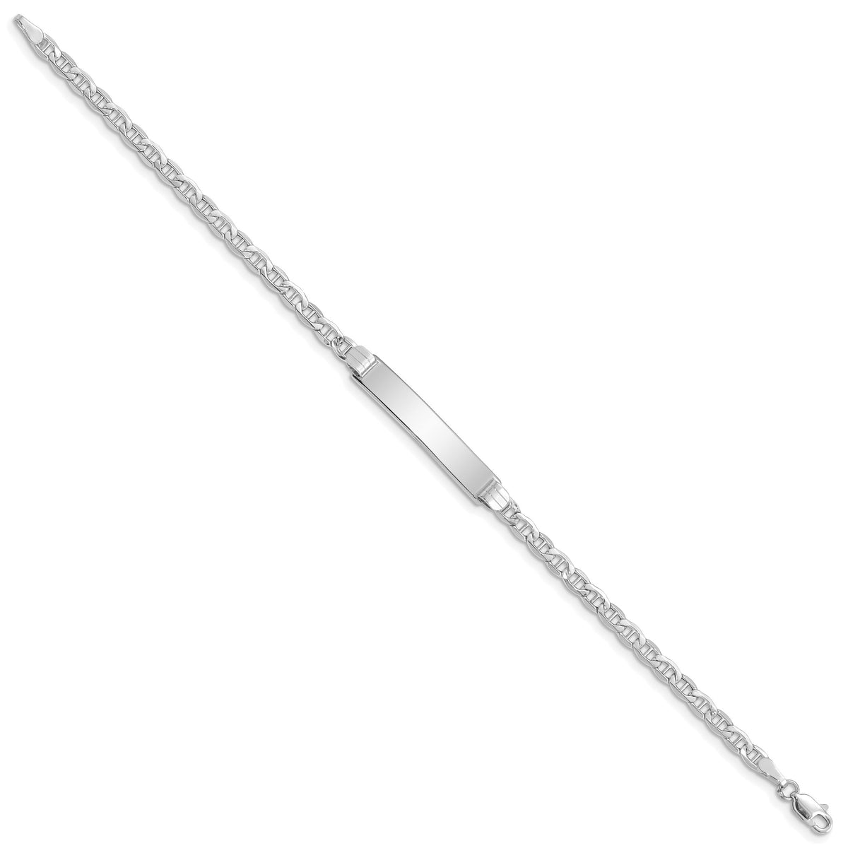 14k WG Semi-Solid Anchor Link ID Bracelet-DCID105W-7