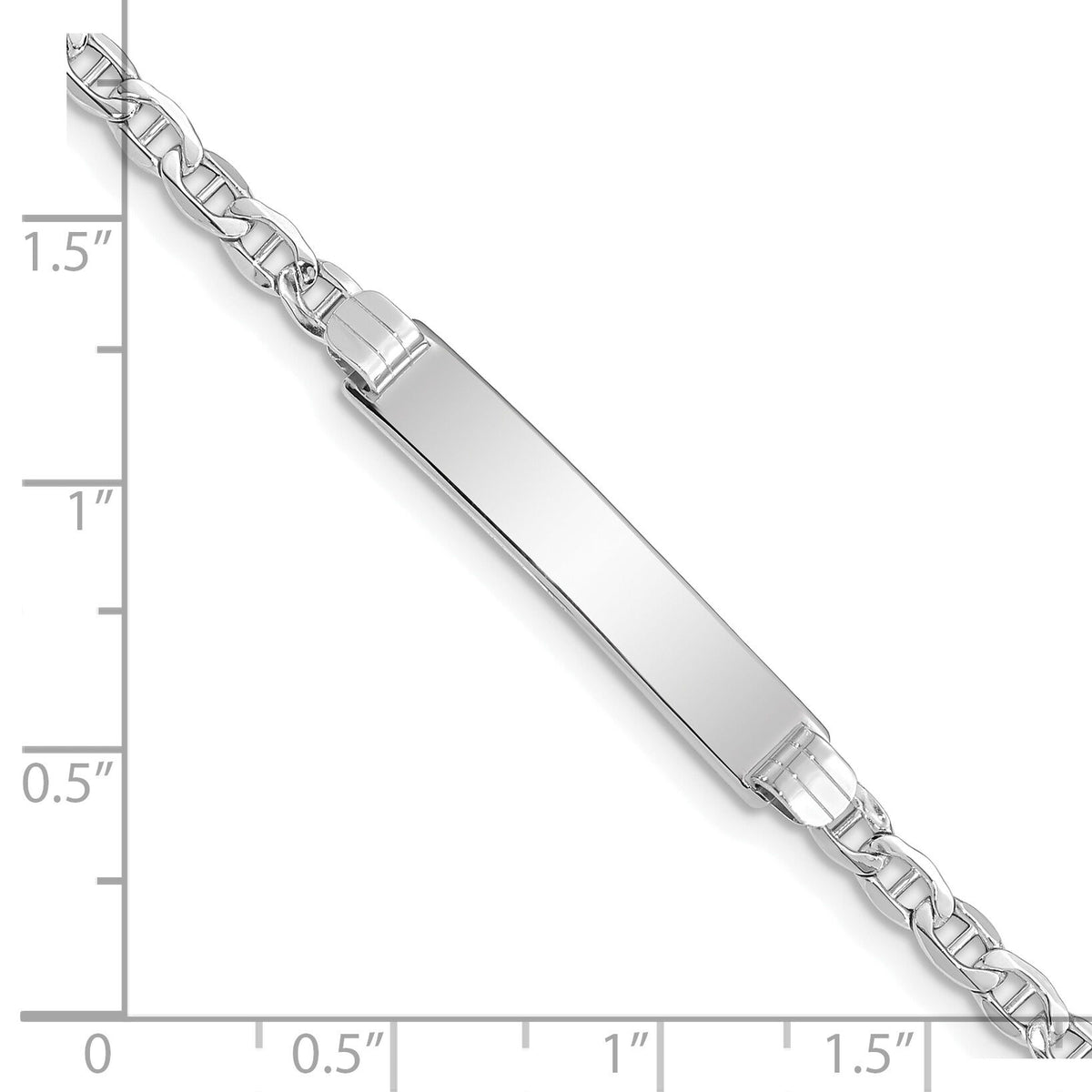 14k WG Semi-Solid Anchor Link ID Bracelet-DCID105W-7