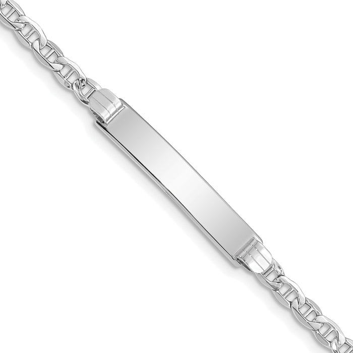 14k WG Semi-Solid Anchor Link ID Bracelet-DCID105W-7