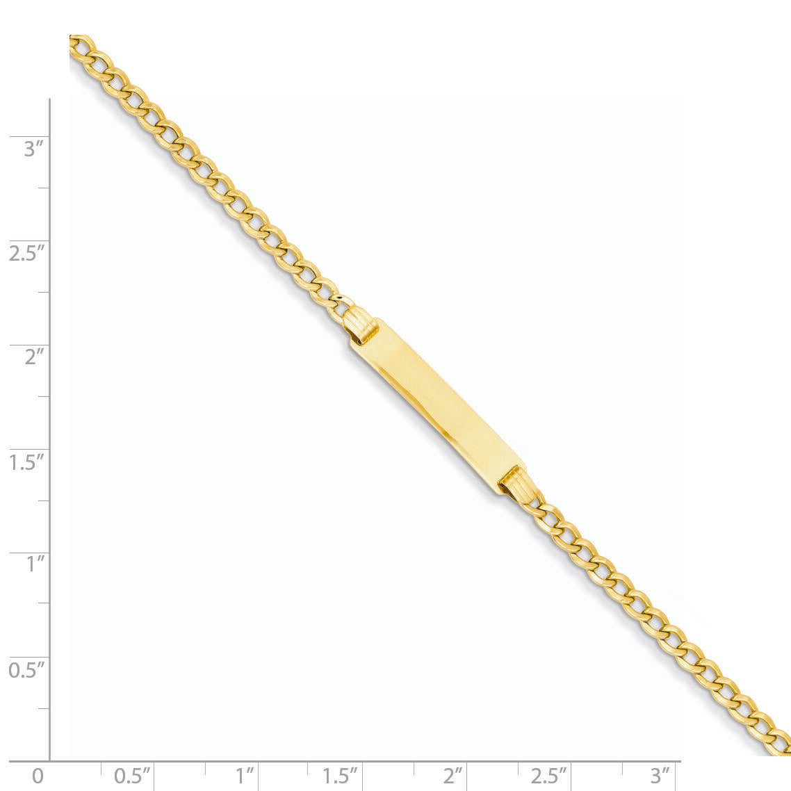 14k Semi-Solid Polished Cuban ID Bracelet-DCID106-7