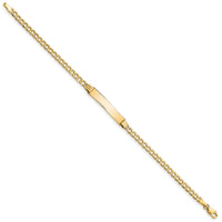 14k Semi-Solid Polished Cuban ID Bracelet-DCID106-7
