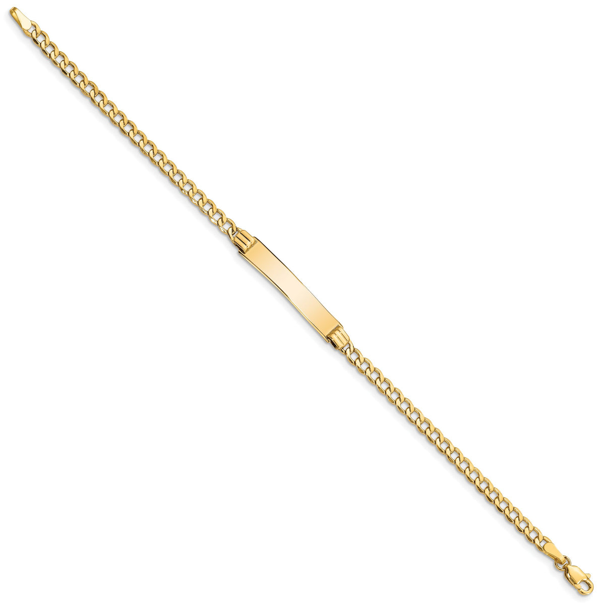 14k Semi-Solid Polished Cuban ID Bracelet-DCID106-8