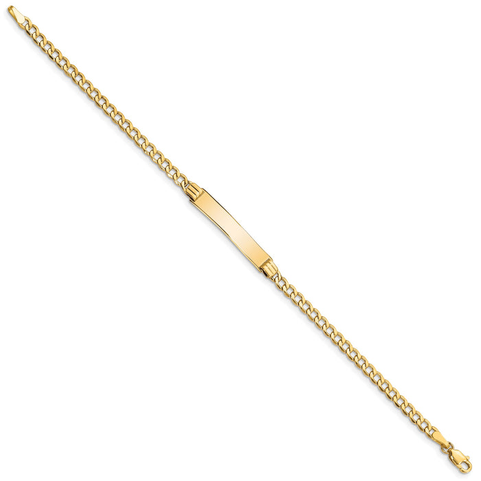 14k Semi-Solid Polished Cuban ID Bracelet-DCID106-8
