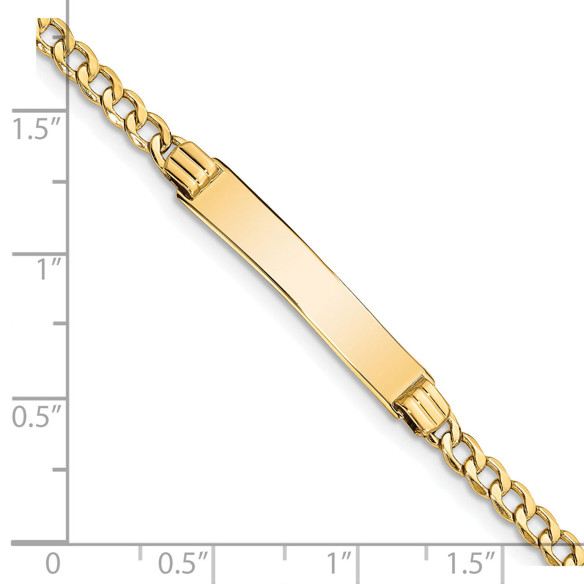 14k Semi-Solid Polished Cuban ID Bracelet-DCID106-7