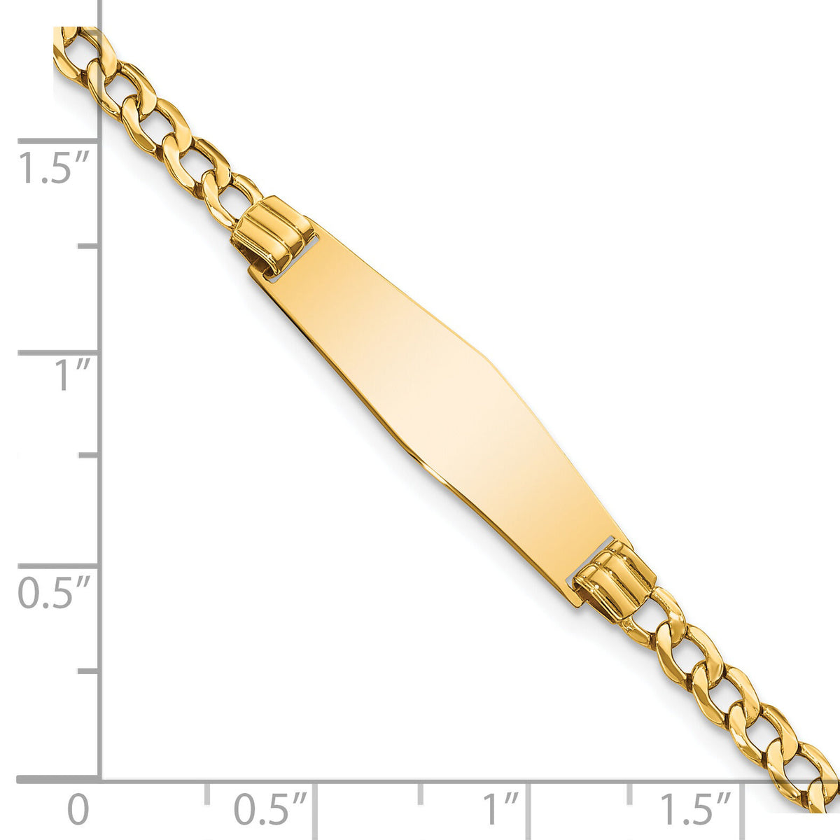 14k Semi-solid Soft Diamond Shape Cuban ID Bracelet-DCID106C-8