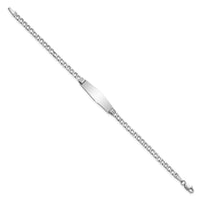 14k WG Semi-solid Soft Diamond Shape Cuban Link ID Bracelet-DCID106CW-8