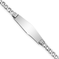 14k WG Semi-solid Soft Diamond Shape Cuban Link ID Bracelet-DCID106CW-7