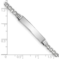14k WG Polished Semi-Solid Cuban Link ID Bracelet-DCID106W-7