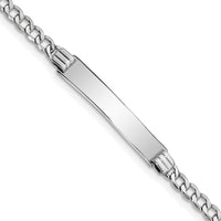 14k WG Polished Semi-Solid Cuban Link ID Bracelet-DCID106W-7