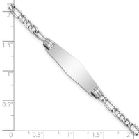 14k WG Semi-solid Soft Diamond Shape Figaro Link ID Bracelet-DCID107CW-7