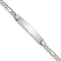 14k WG Polished Semi-Solid Figaro Link ID Bracelet-DCID107W-8