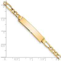 14k Semi-solid Figaro ID Bracelet-DCID108-8