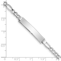 14K WG Polished Semi-Solid Figaro ID Bracelet-DCID108W-8