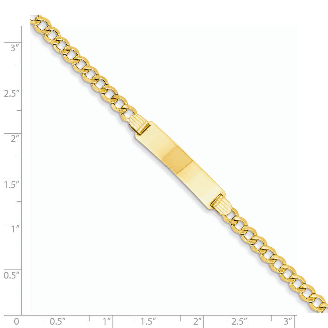 14k Semi-solid Curb Link 6.75mm Id Bracelet-DCID110-8