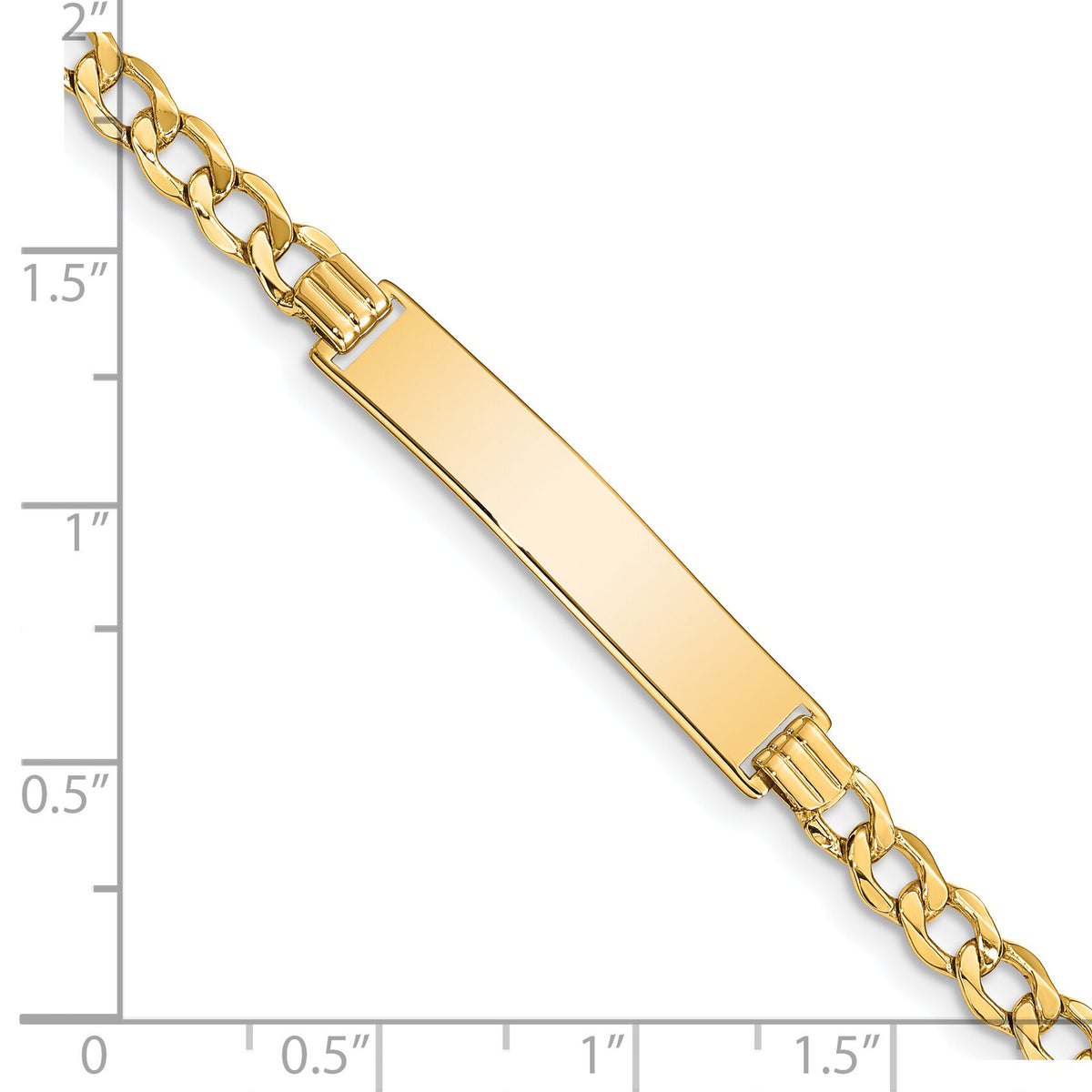 14k Semi-solid Curb Link 6.75mm Id Bracelet-DCID110-8