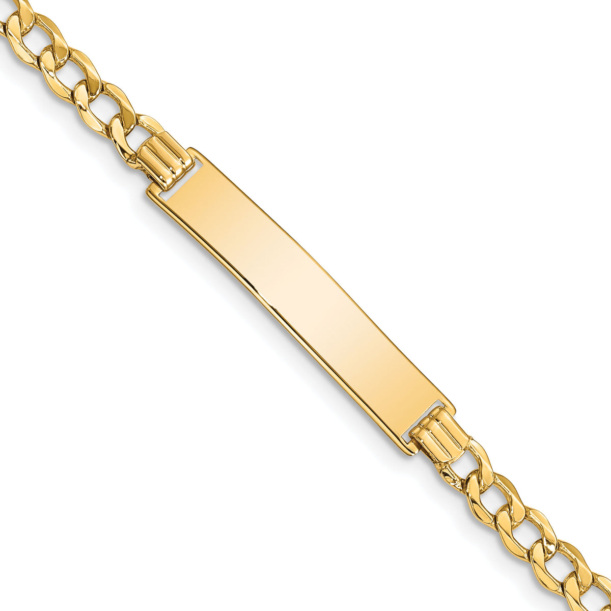 14k Semi-solid Curb Link 6.75mm Id Bracelet-DCID110-8
