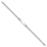 14k WG Polished Semi-Solid Cuban ID Bracelet-DCID110W-7