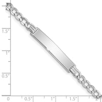 14k WG Polished Semi-Solid Cuban ID Bracelet-DCID110W-7