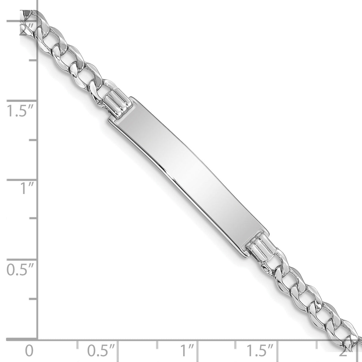 14k WG Polished Semi-Solid Cuban ID Bracelet-DCID110W-8