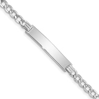 14k WG Polished Semi-Solid Cuban ID Bracelet-DCID110W-7