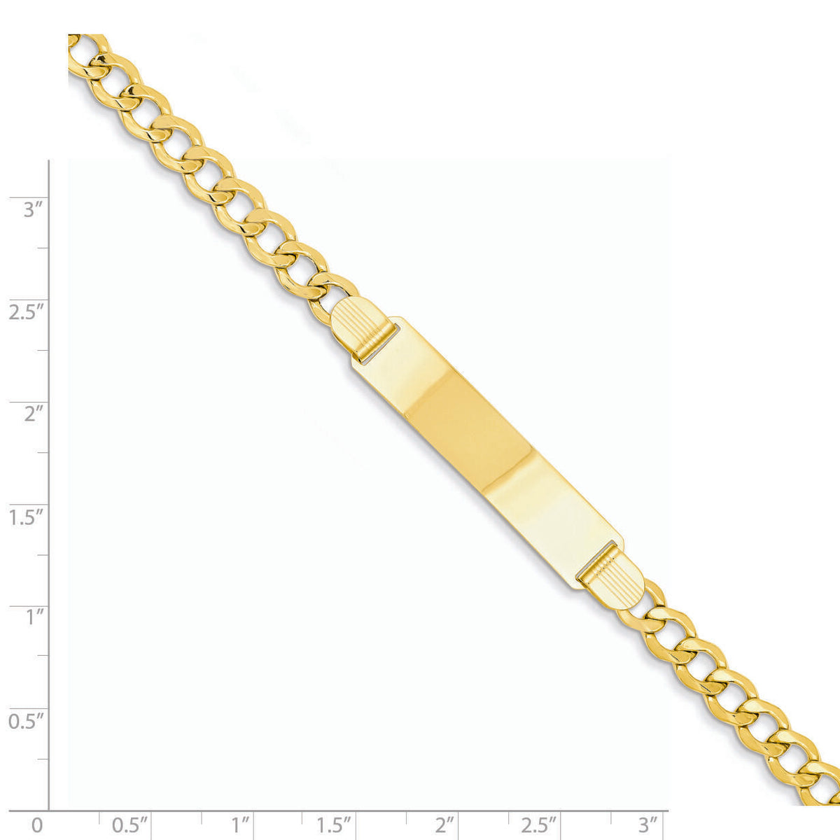 14k Semi-Solid Curb Link 5.9mm ID Bracelet-DCID111-7