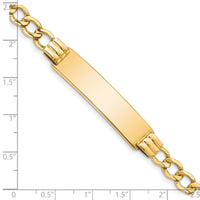 14k Semi-Solid Curb Link ID Bracelet-DCID111-8