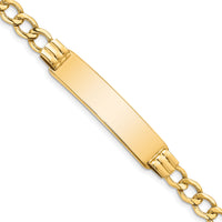 14k Semi-Solid Curb Link ID Bracelet-DCID111-8