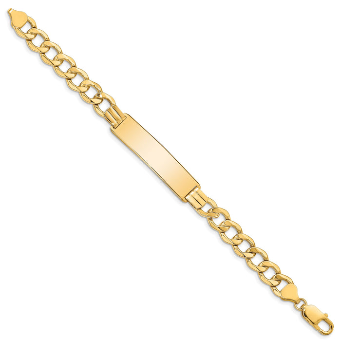 14k Semi-Solid Curb Link 9mm ID Bracelet-DCID112-8
