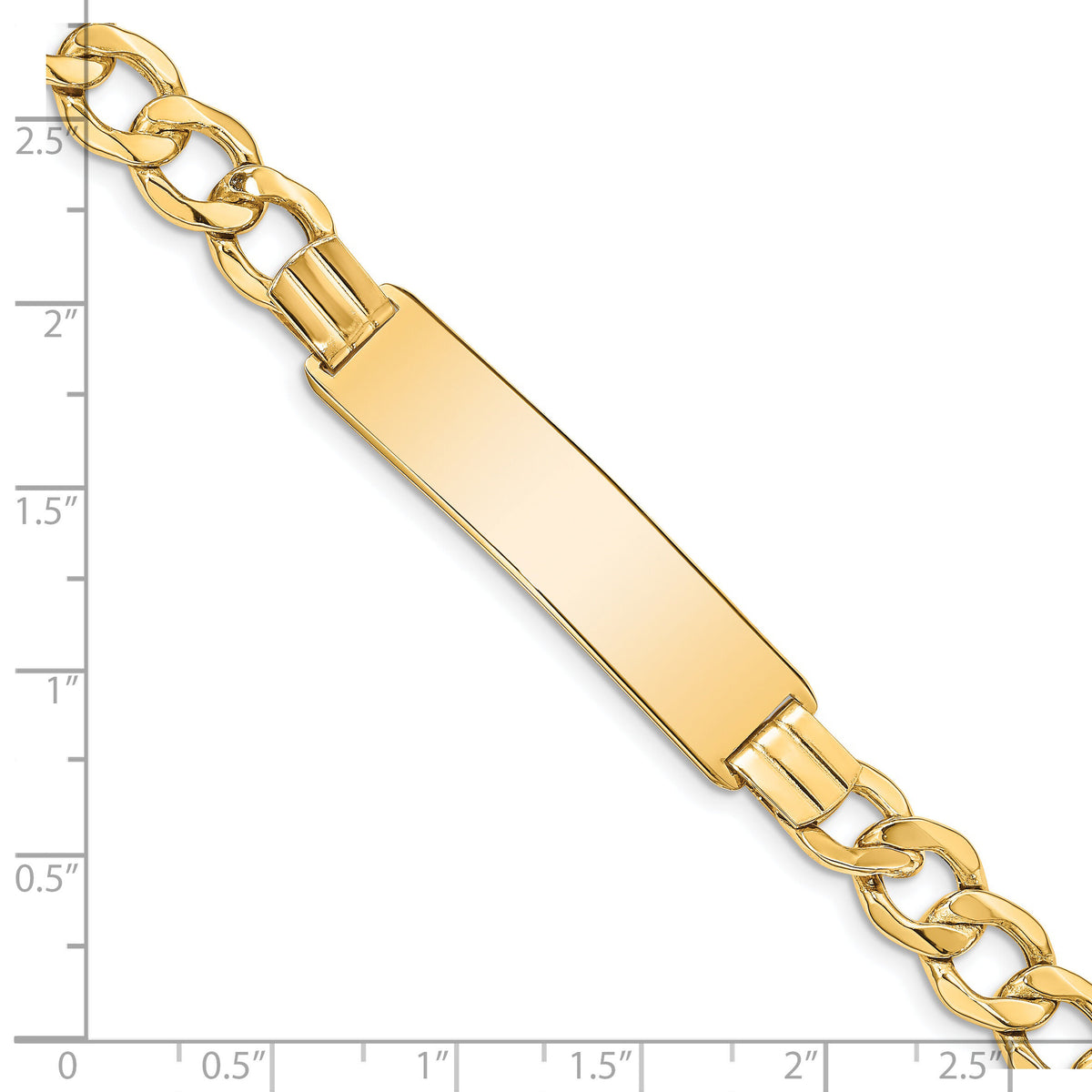 14k Semi-Solid Curb Link 9mm ID Bracelet-DCID112-8