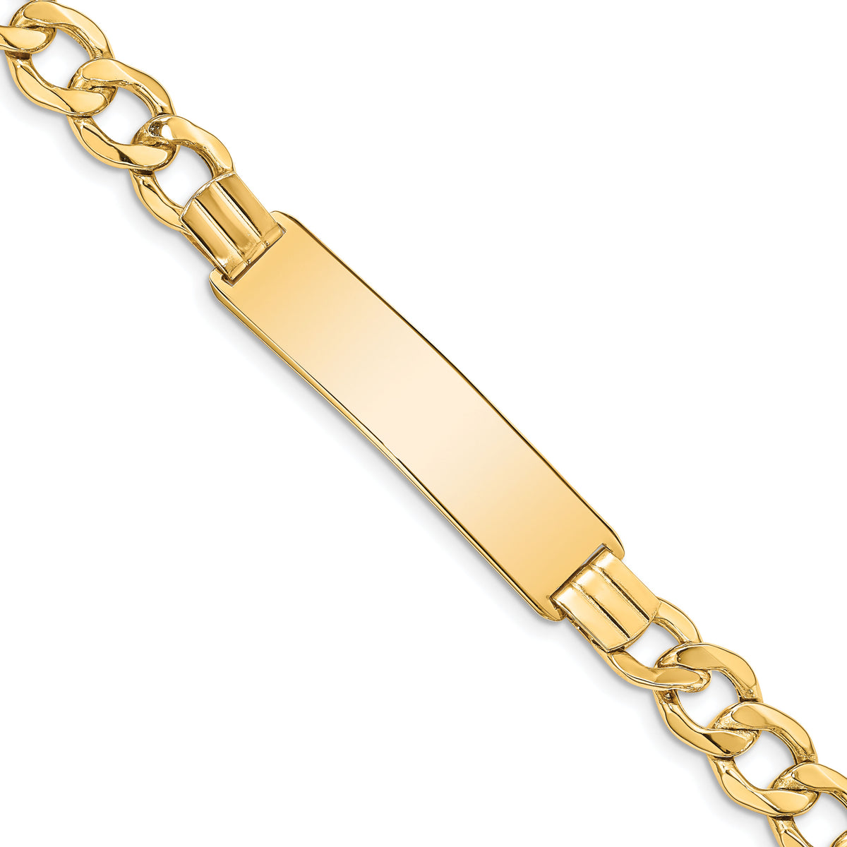 14k Semi-Solid Curb Link 9mm ID Bracelet-DCID112-8