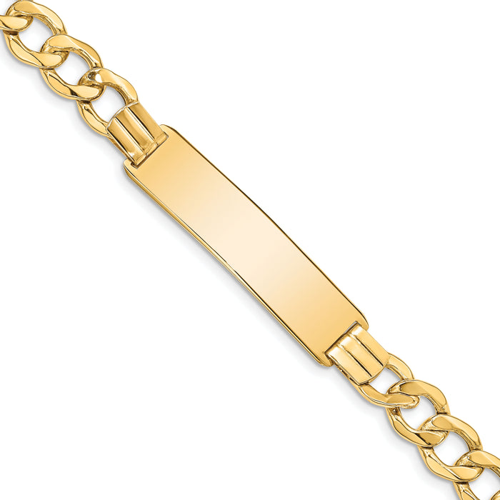 14k Semi-Solid Curb Link 9mm ID Bracelet-DCID112-8