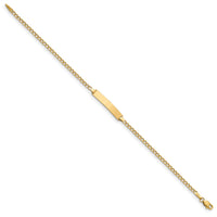14k Semi-Solid Polished Cuban ID Bracelet-DCID132-8