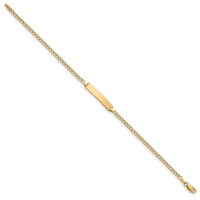 14k Semi-Solid Polished Cuban ID Bracelet-DCID132-8