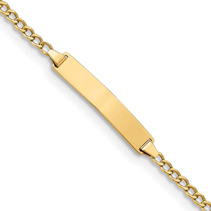 14k Semi-Solid Polished Cuban ID Bracelet-DCID132-8