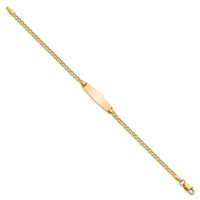 14k Semi-solid Soft Diamond Shape Cuban ID Bracelet-DCID132C-6