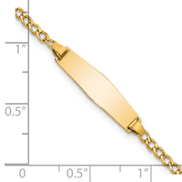 14k Semi-solid Soft Diamond Shape Cuban ID Bracelet-DCID132C-6