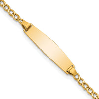 14k Semi-solid Soft Diamond Shape Cuban ID Bracelet-DCID132C-6